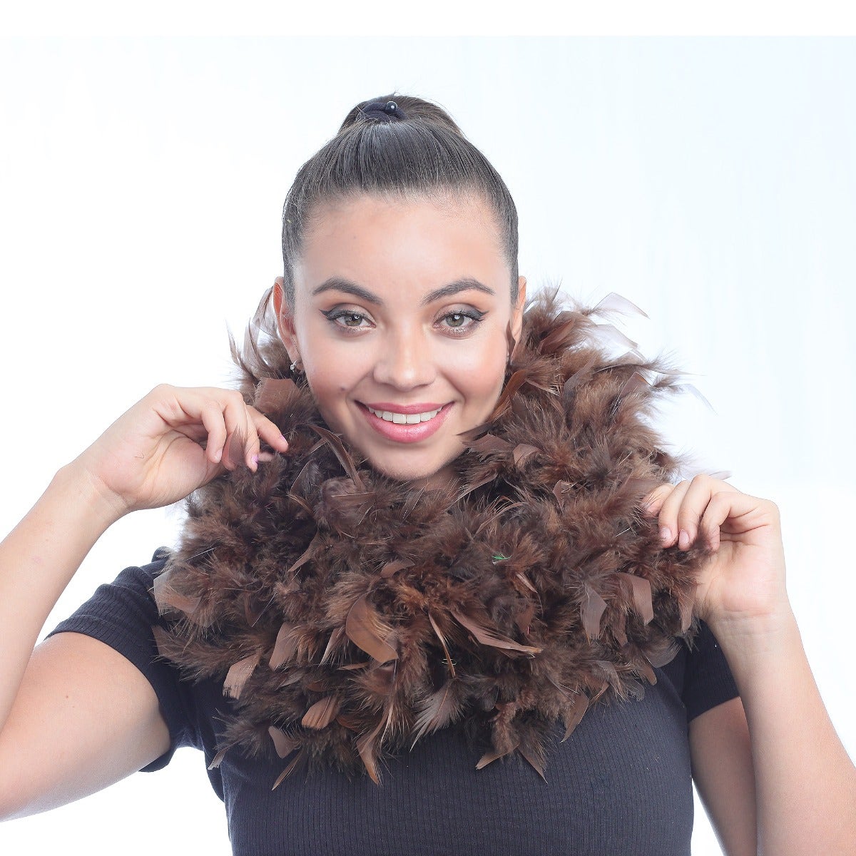 Chandelle Feather Boa - Medium Weight - Brown