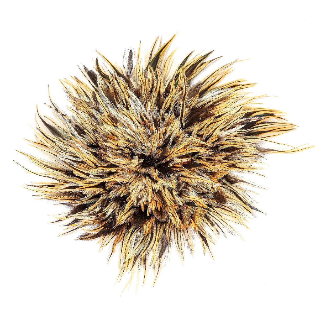 Badger Rooster Saddle Feathers Strung - 1 Yard 4-6" Rooster Feathers - Natural