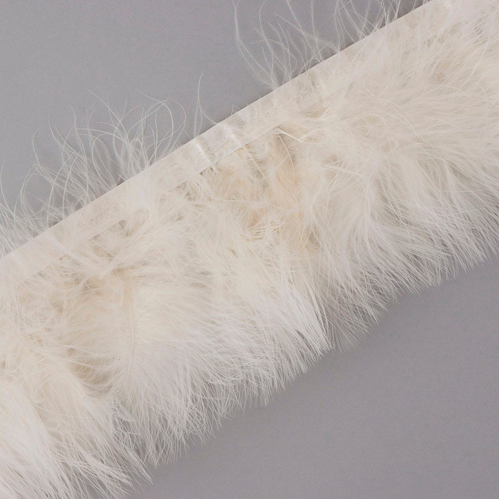 Marabou Feather Fringe - Ivory