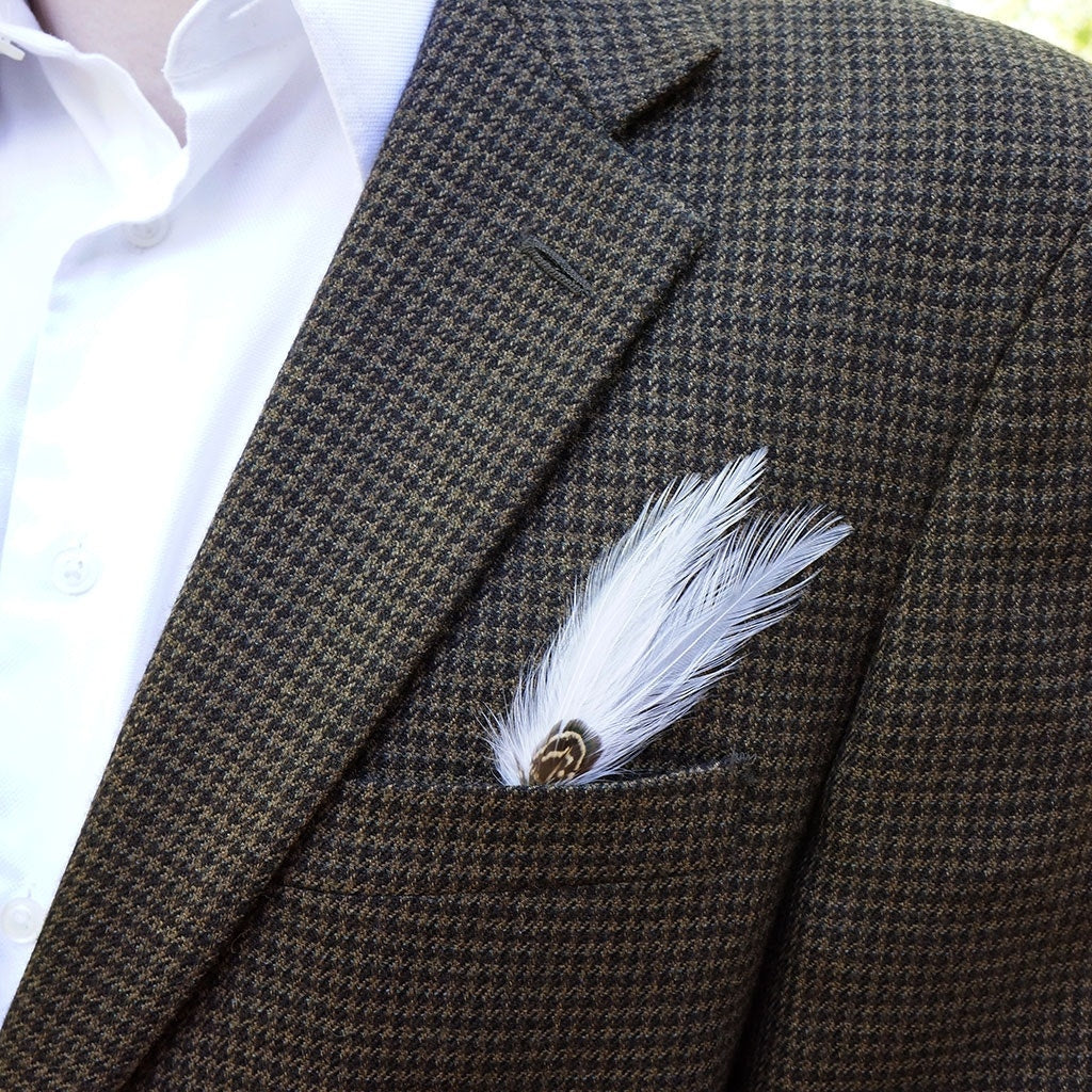 Hackle-Pheasant Hat Trim - Ivory/Natural
