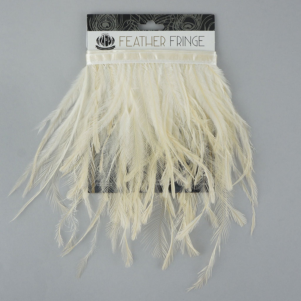Emu Feather Fringe 1yd Ivory