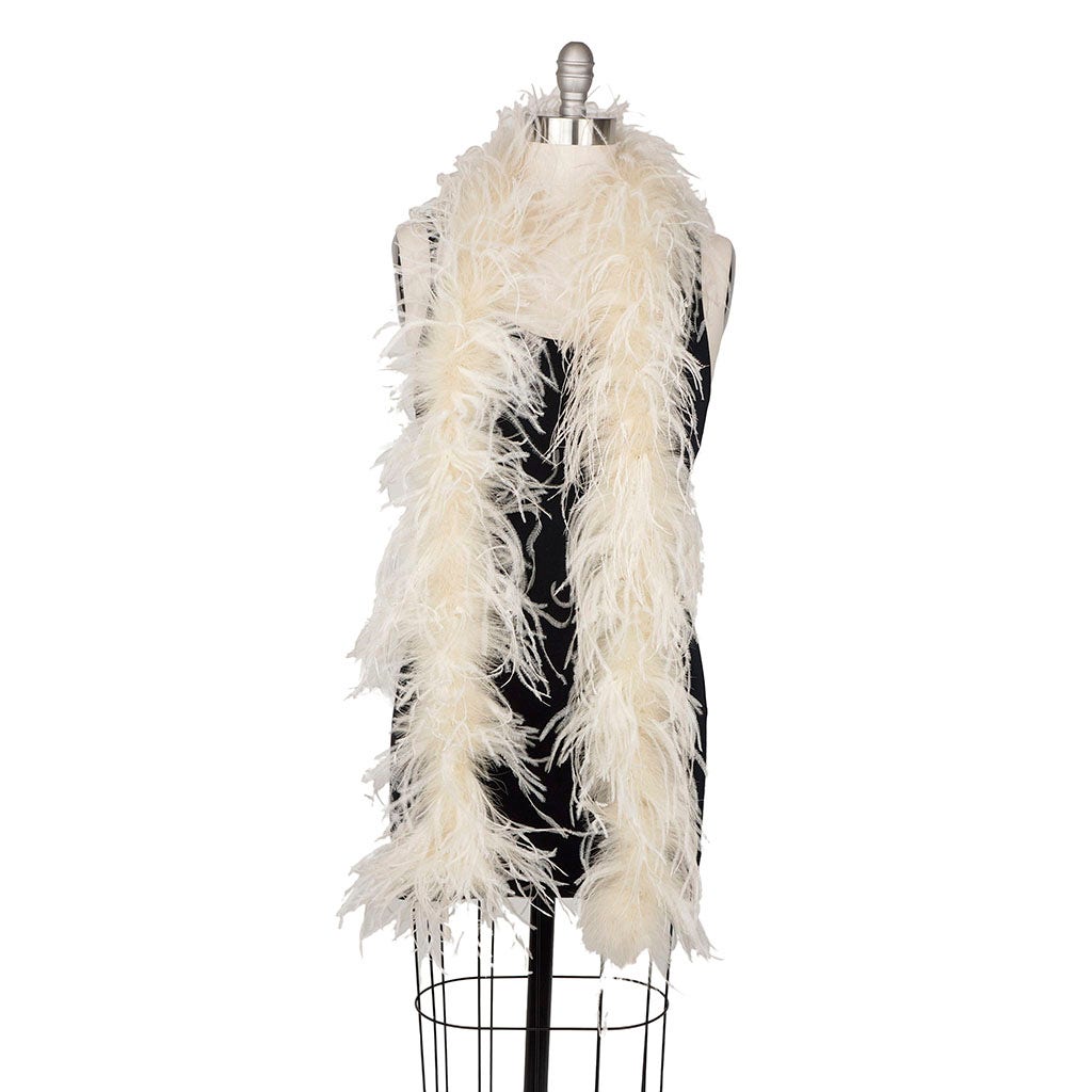 Ivory 2 Ply Ostrich Feather Boa