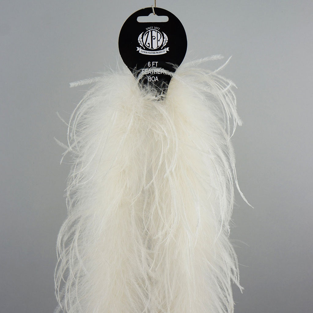One Ply Ostrich Feather Boa - Ivory