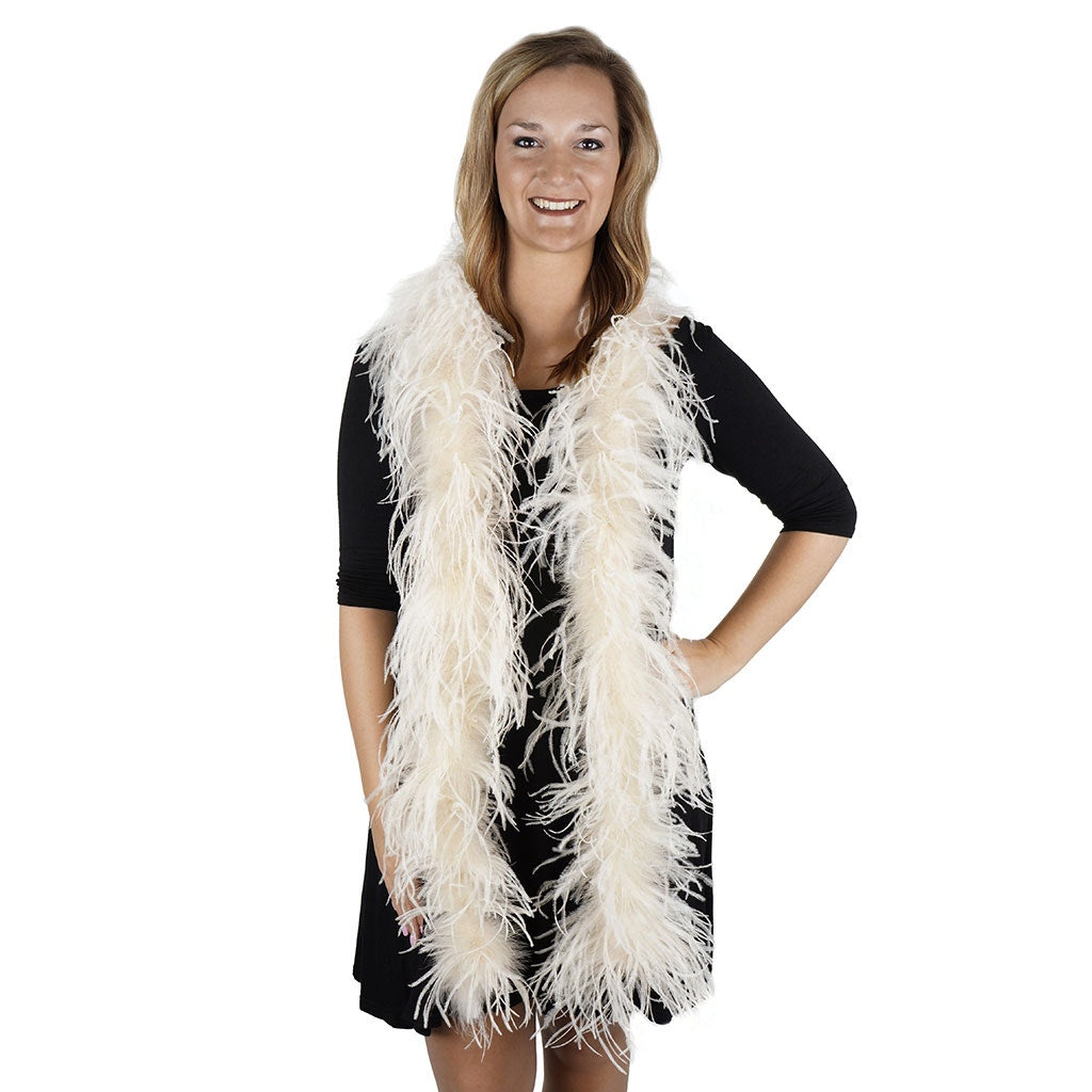 Ivory 2 Ply Ostrich Feather Boa