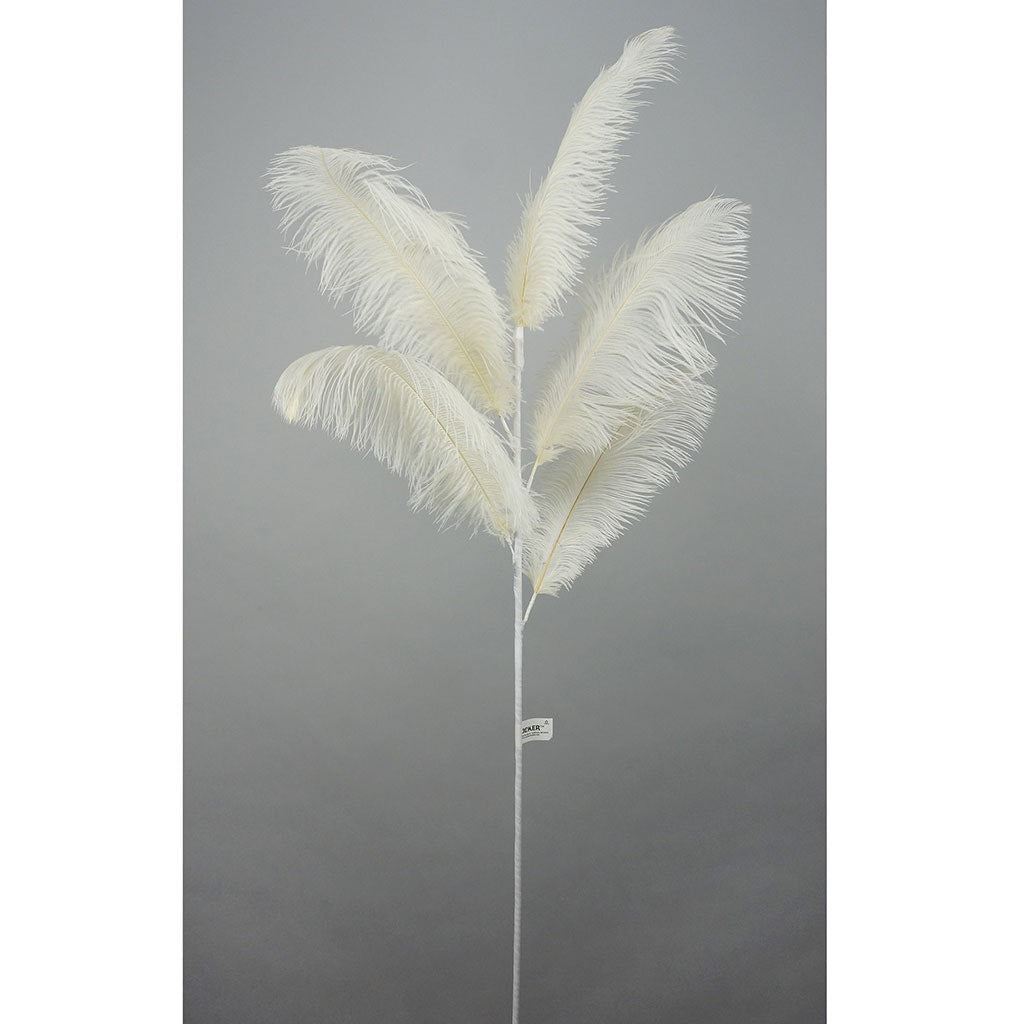 Feather Ostrich Spray on Stem Ivory