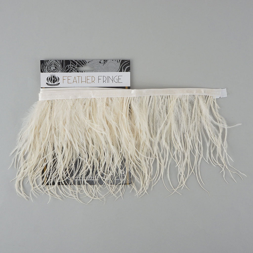 Ostrich Economy Feather Fringe 1PLY 1yd Ivory