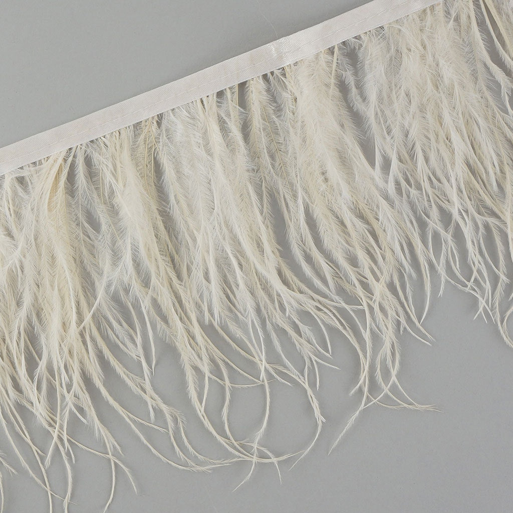 Ostrich Economy Feather Fringe 1PLY 1yd Ivory