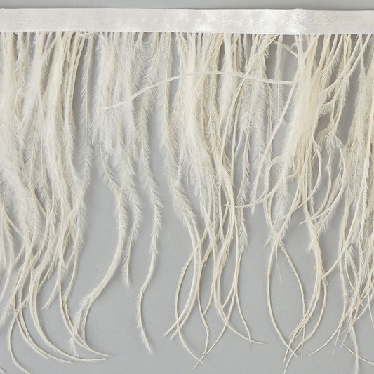 Ostrich Economy Feather Fringe 1PLY 1yd Ivory