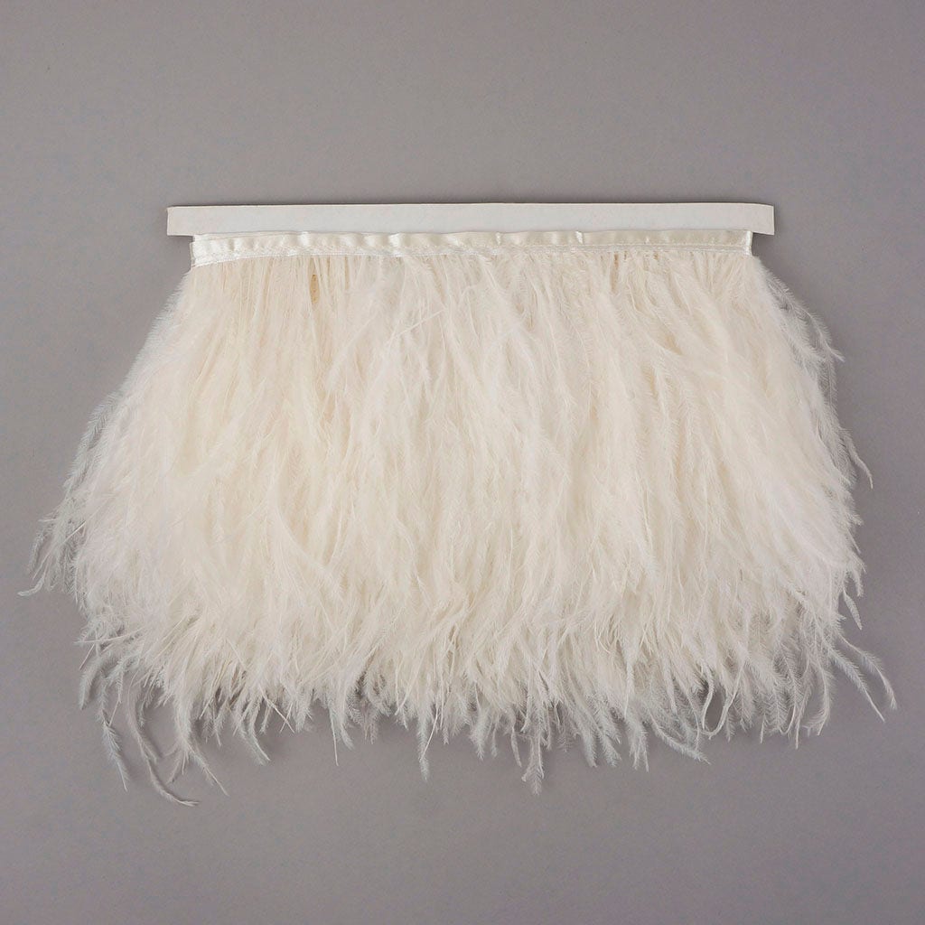 One-Ply Ostrich Feather Fringe - 5 Yards - Ivory
