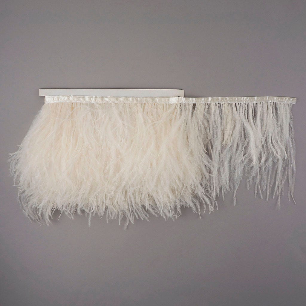 One-Ply Ostrich Feather Fringe - 5 Yards - Ivory