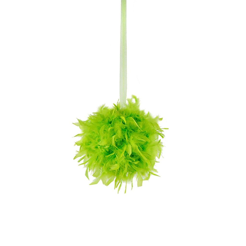 Chandelle Feather Pom Poms - Lime - 12"