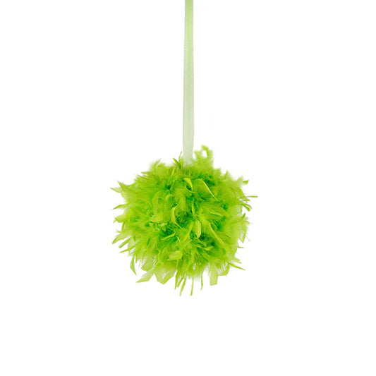 Chandelle Feather Pom Poms - Lime - 12"