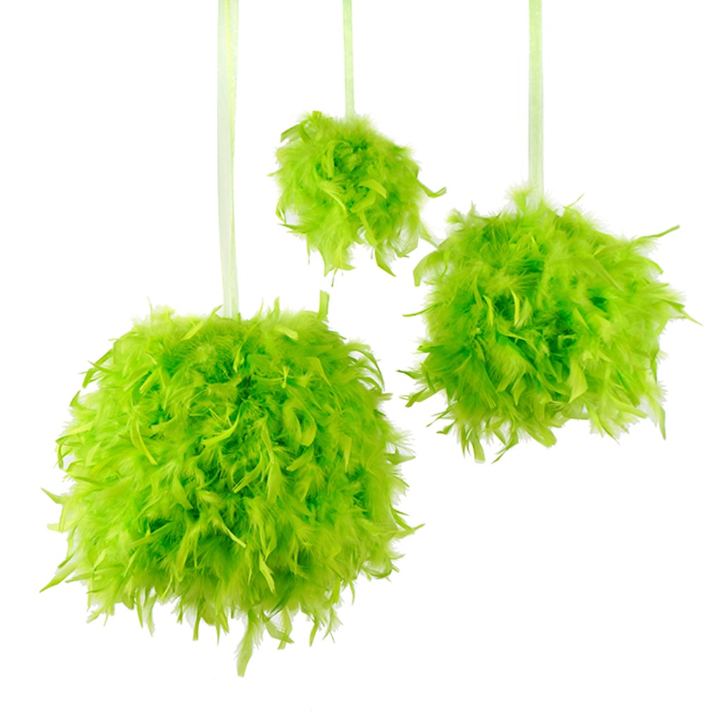 Chandelle Feather Pom Poms - Lime - 18"