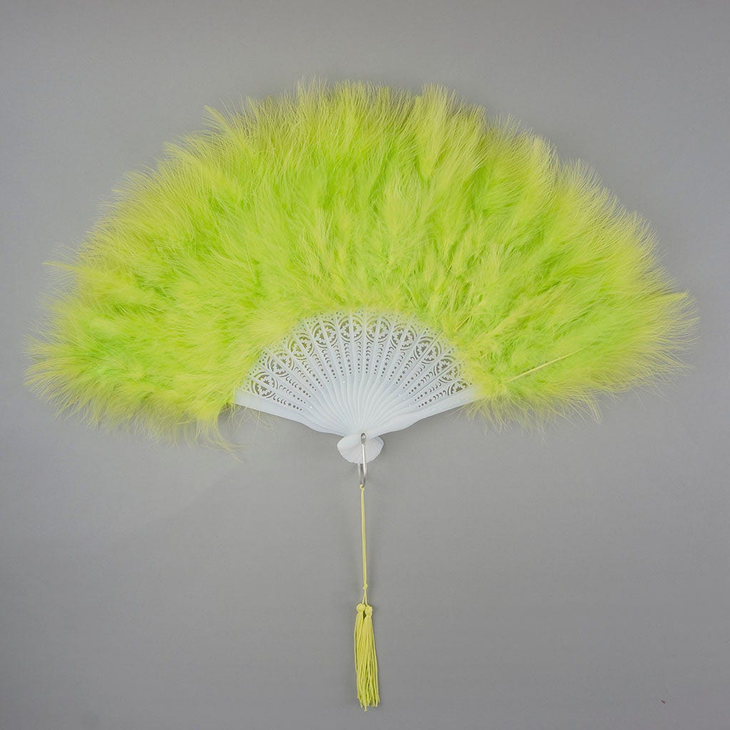 Marabou Feather Fan - Lime