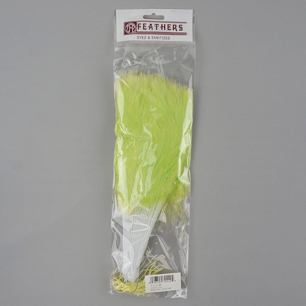Marabou Feather Fan - Lime