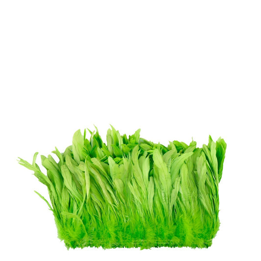 ROOSTER COQUE TAILS FEATHERS BLEACH DYED 7-10” - 1/2 Yard ( 18" ) - Lime