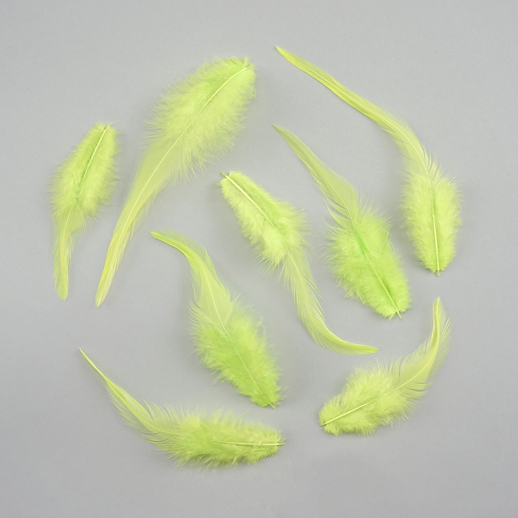 Rooster Saddles-White-Dyed - Fl Chartreuse