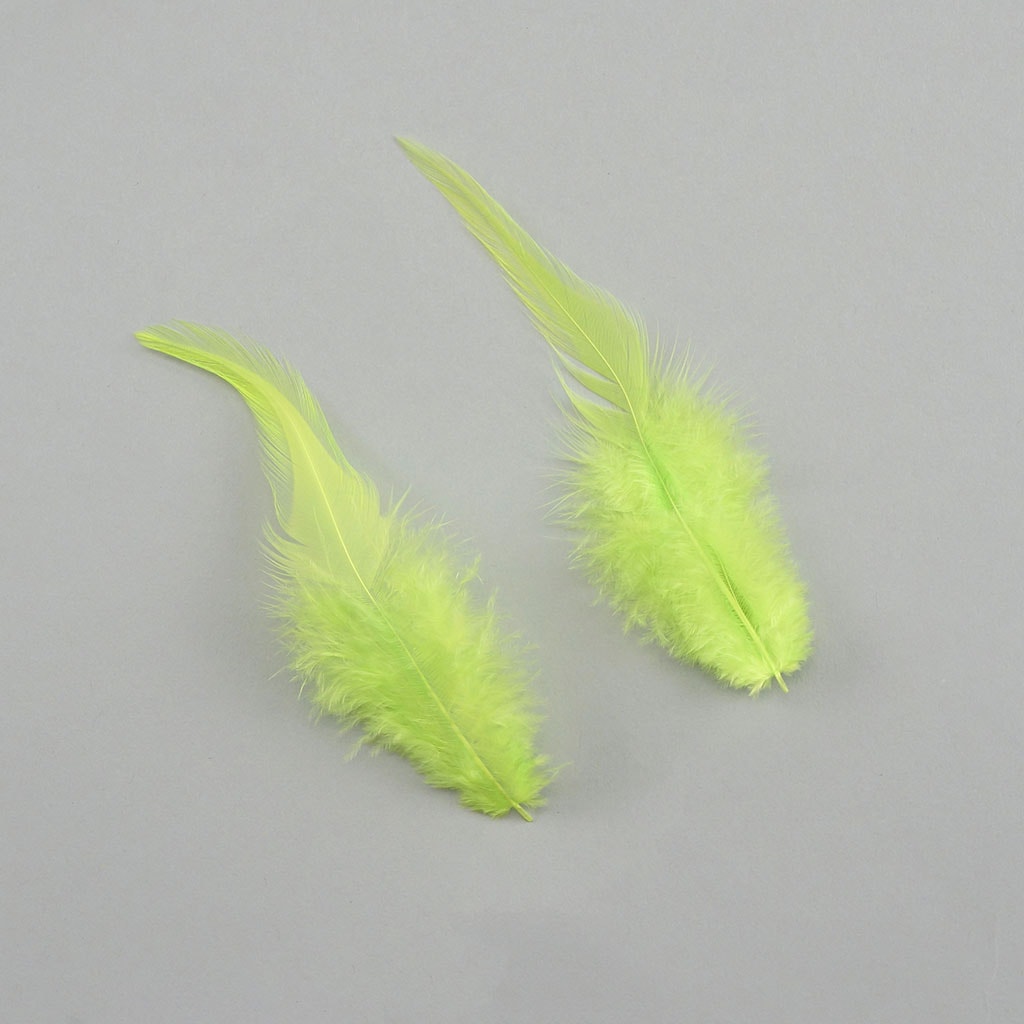 Rooster Saddles-White-Dyed - Fl Chartreuse