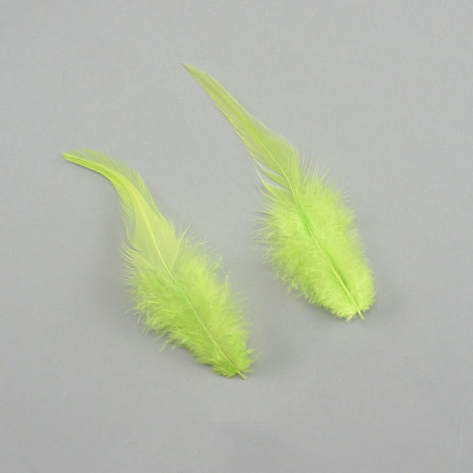 Rooster Saddles-White-Dyed - Fl Chartreuse