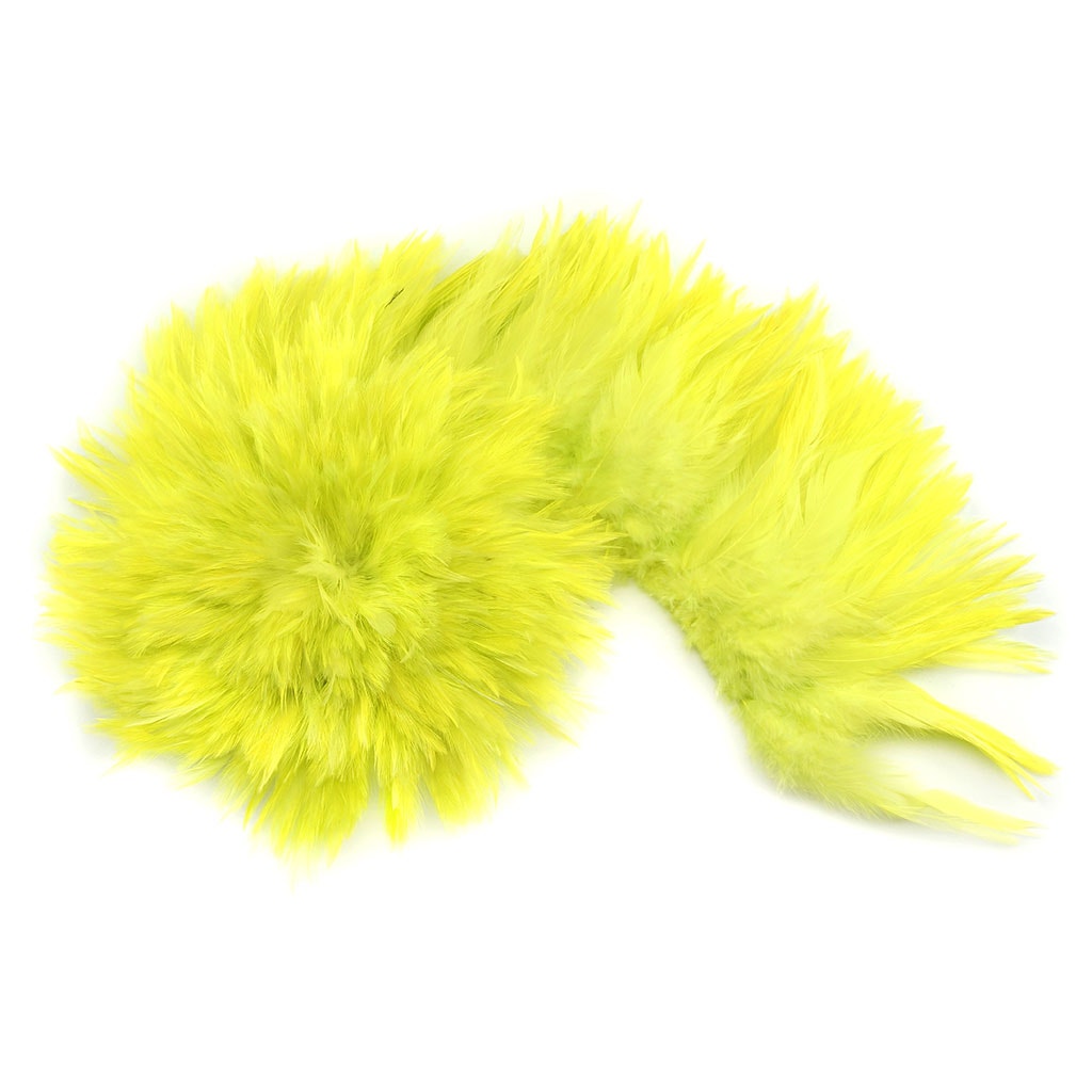 Rooster Saddles-White-Dyed - Fl Chartreuse