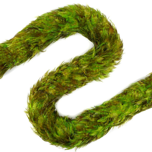 Red Chinchilla Saddle Rooster Feather Boa 5-6" - Lime