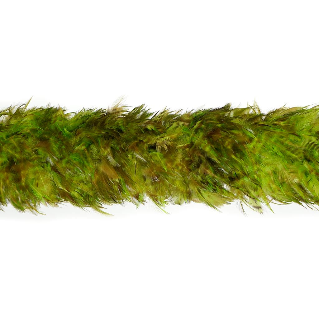 Red Chinchilla Saddle Rooster Feather Boa 5-6" - Lime