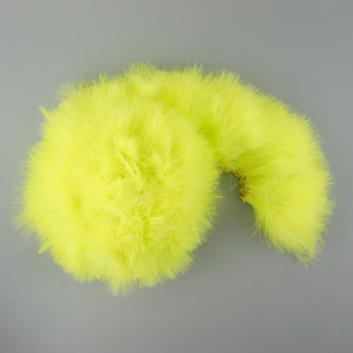 STRUNG TURKEY MARABOU BLOOD QUILL FEATHERS 4-5" - Fluorescent Chartreuse