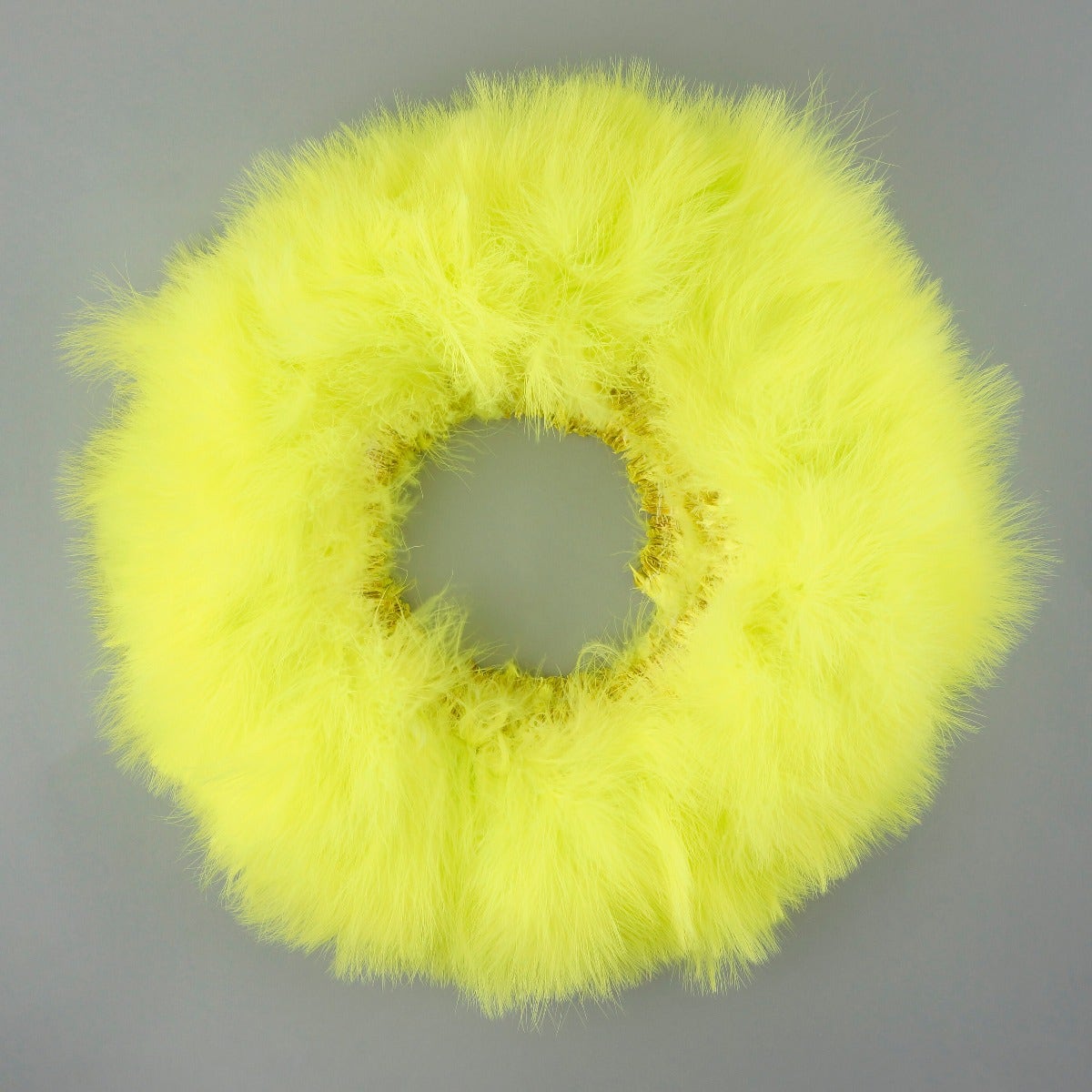 STRUNG TURKEY MARABOU BLOOD QUILL FEATHERS 4-5" - Fluorescent Chartreuse