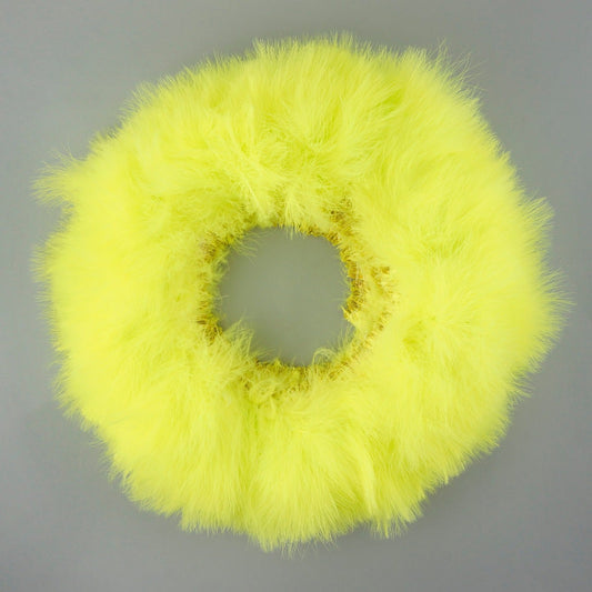 STRUNG TURKEY MARABOU BLOOD QUILL FEATHERS 4-5" - Fluorescent Chartreuse