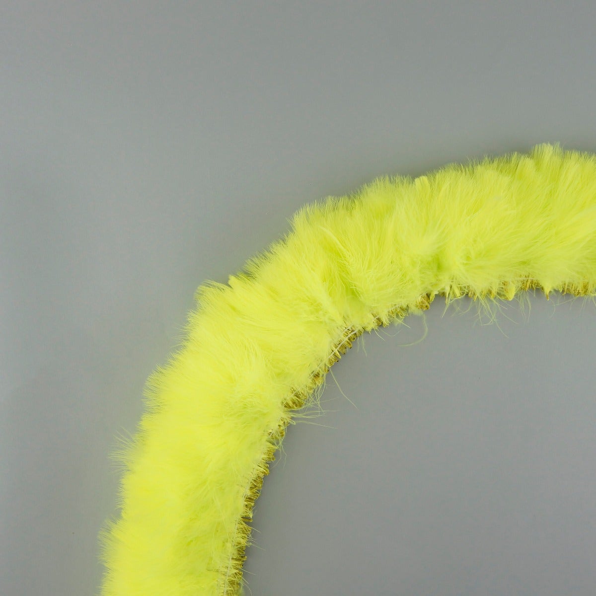 STRUNG TURKEY MARABOU BLOOD QUILL FEATHERS - 3-4" FLUORESCENT CHARTREUSE