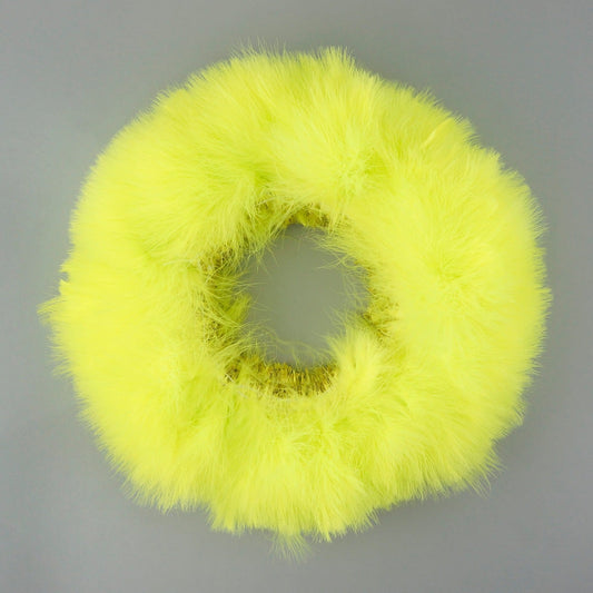 STRUNG TURKEY MARABOU BLOOD QUILL FEATHERS - 3-4" FLUORESCENT CHARTREUSE