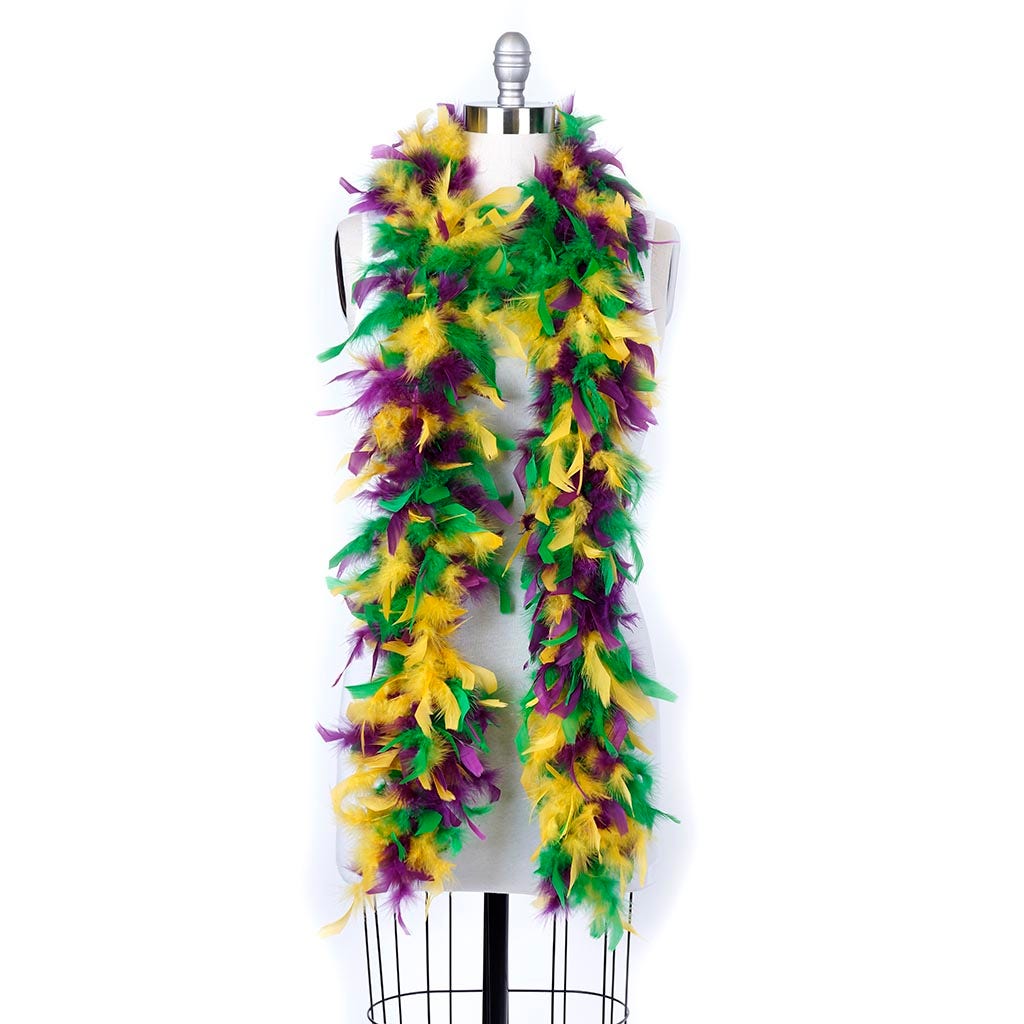 Chandelle Feather Boa - Medium Weight  - Mardi Gras Mix