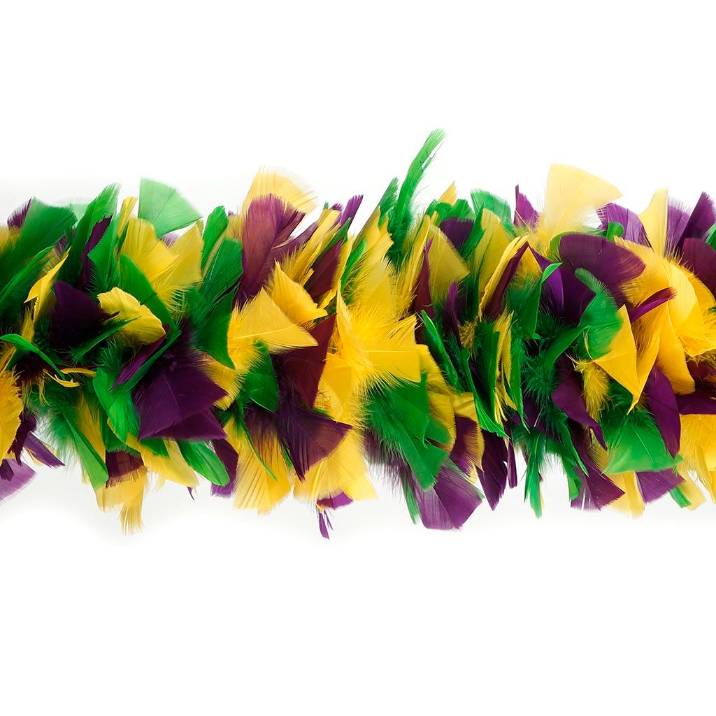 Turkey Feather Boa 6-8"- Mardi Gras Mix