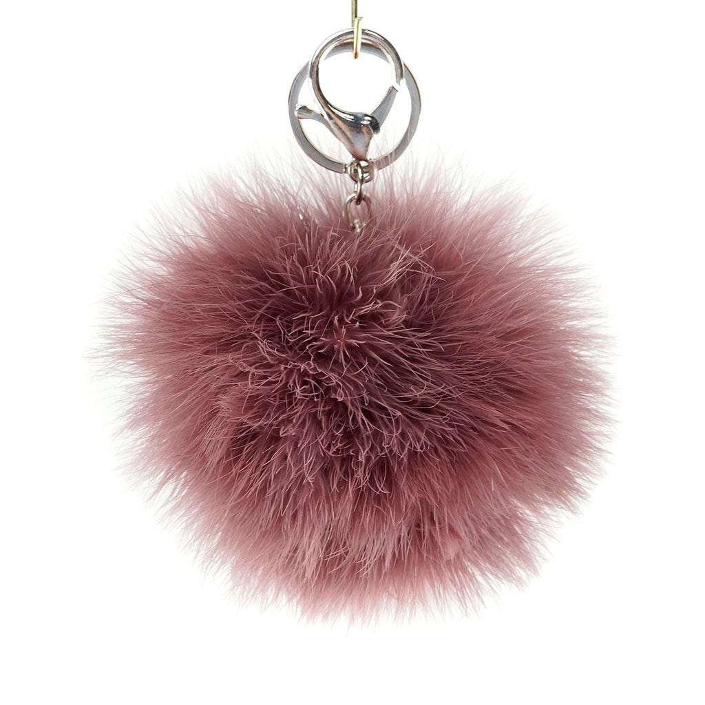 Marabou Feather Pom Pom Key Chain - AMT
