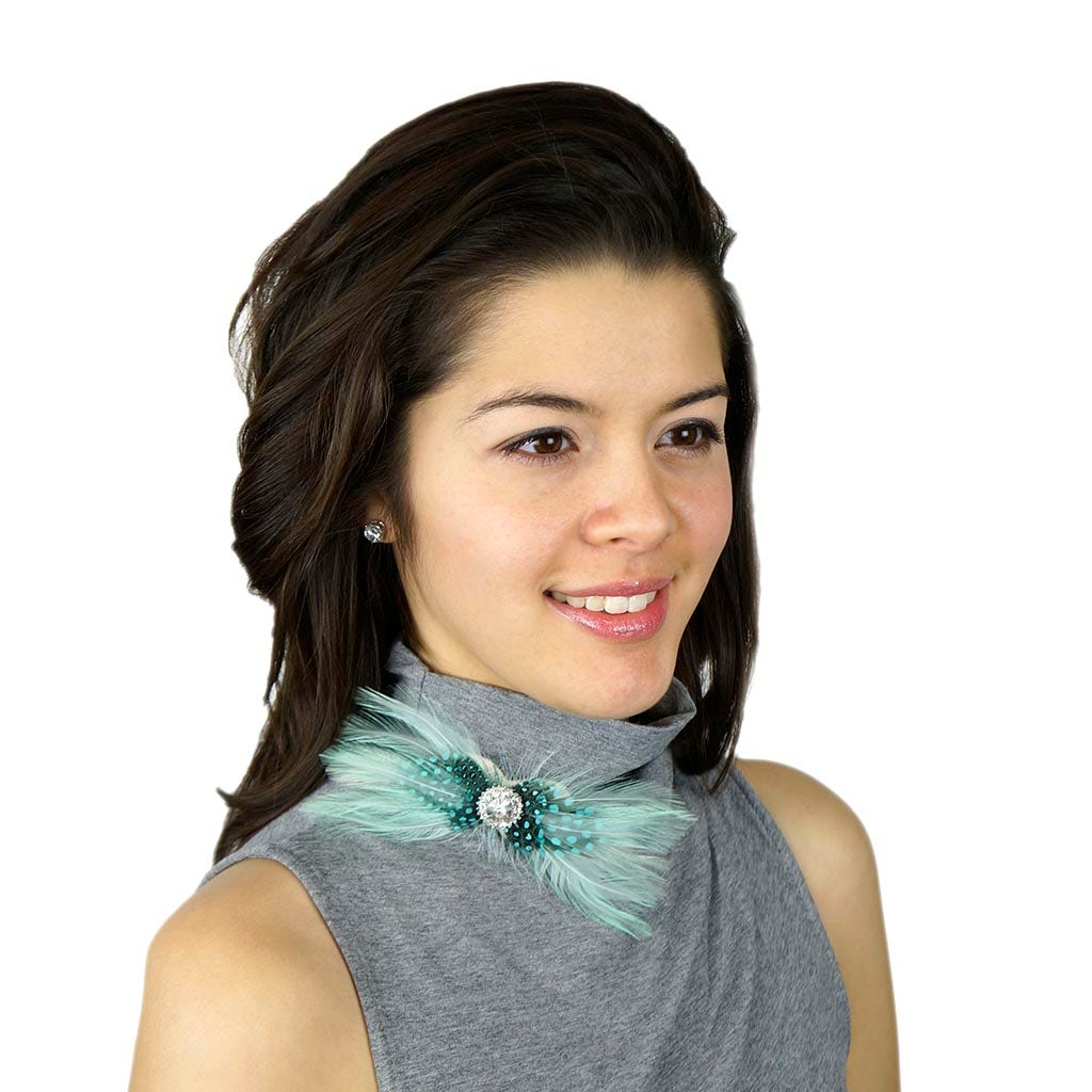 Feather Headband Embellishment w/Hackle/Guinea Mint/Mint