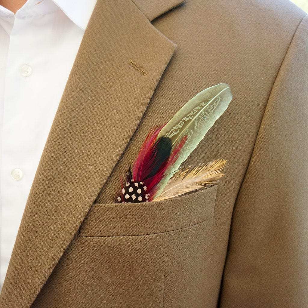 Pheasant Hackle Guinea Feather Hat Trims - Champagne - Mint - Natural