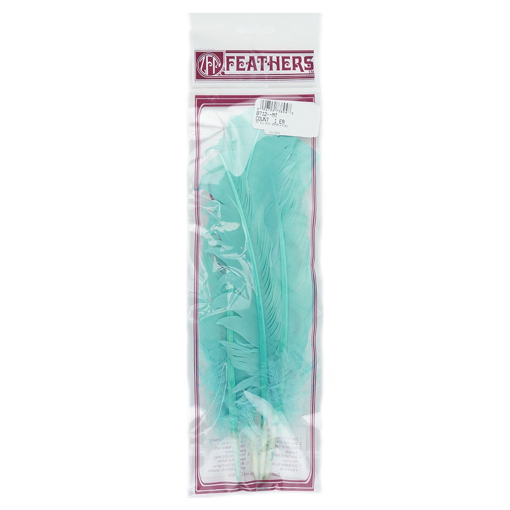 Turkey Quills Dyed Feathers Mint