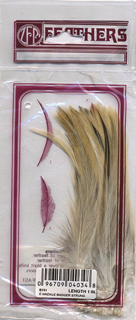 Strung Rooster Badger Hackle - Natural