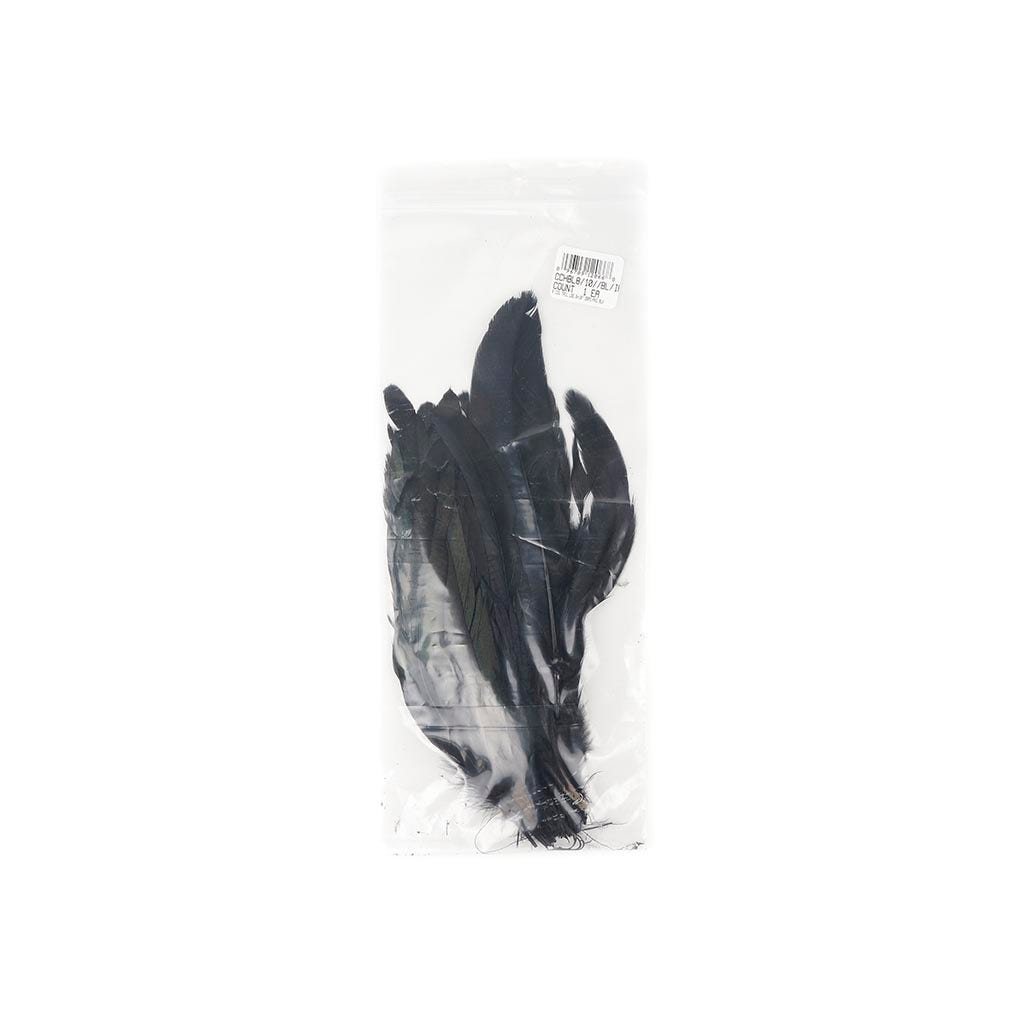 Rooster Coque Tails-Dyed - Black/Iridescent 7-10"