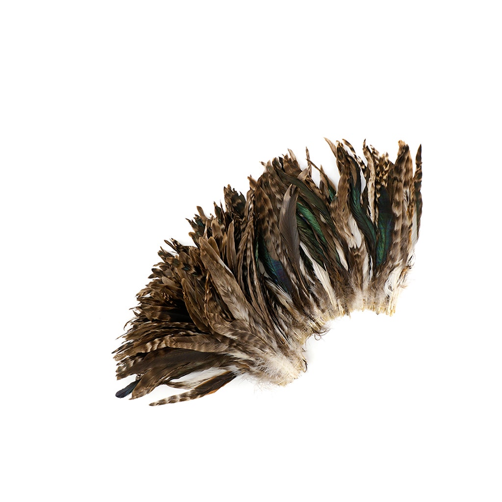 Rooster Coque Tails Feathers Chinchilla Natural 9-12" [1/4 LB Bulk]