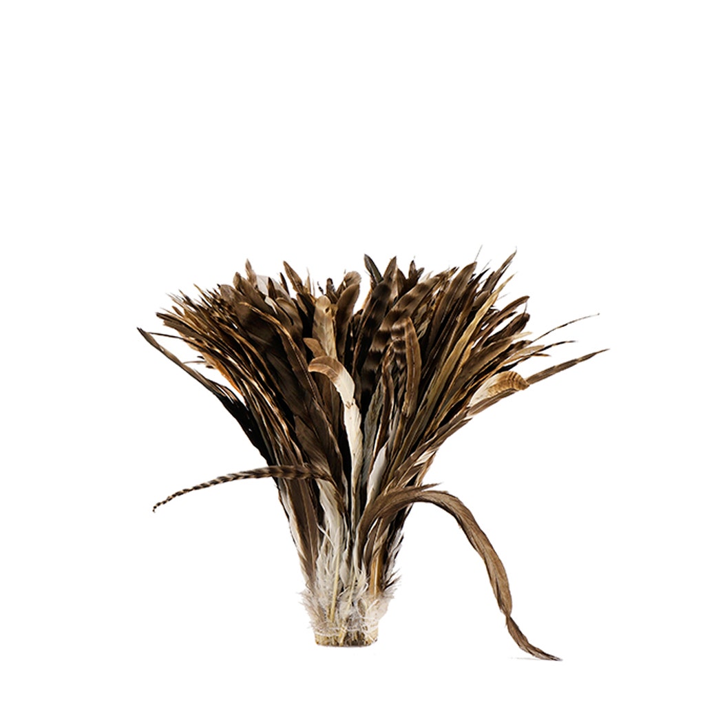 Rooster Coque Tails Feathers Chinchilla Natural 11-14" [1/4 LB Bulk]