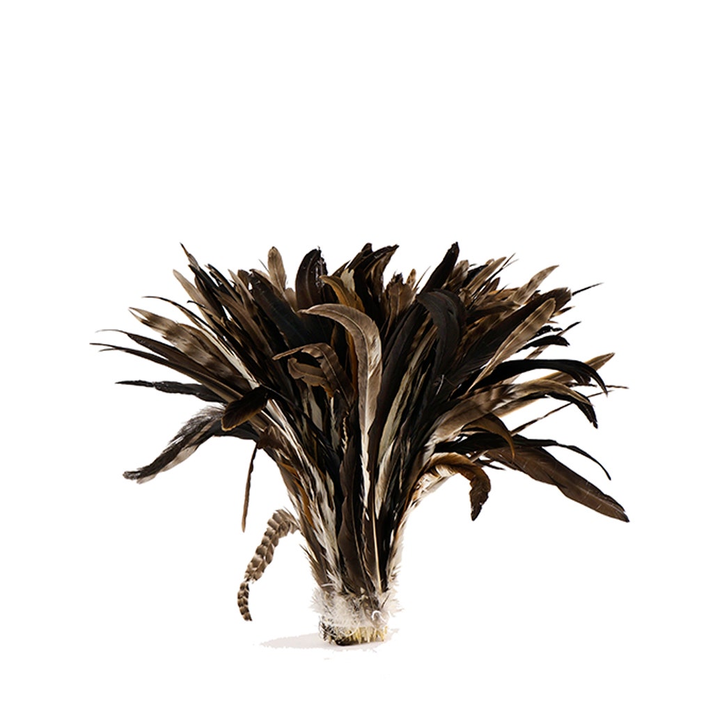 Rooster Coque Tails Feathers Chinchilla Natural 13-16" [1/4 LB Bulk]