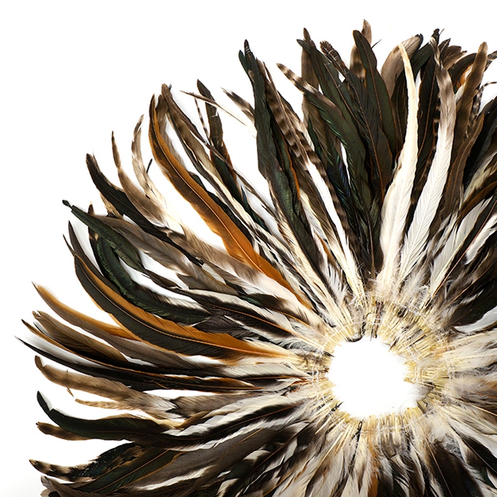 Rooster Coque Tails Feathers Chinchilla Natural 13-16" [1/4 LB Bulk]