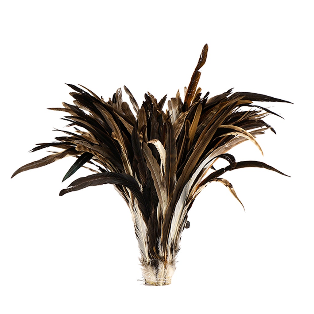 Rooster Coque Tails Feathers Chinchilla Natural 15-18" [1/4 LB Bulk]