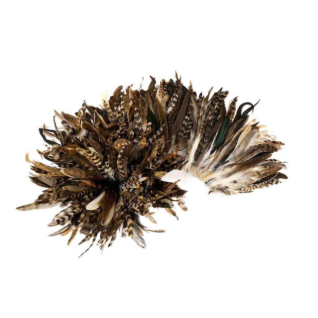 Rooster Coque Tails Feathers Chinchilla Natural 7-10" [1/4 LB Bulk]