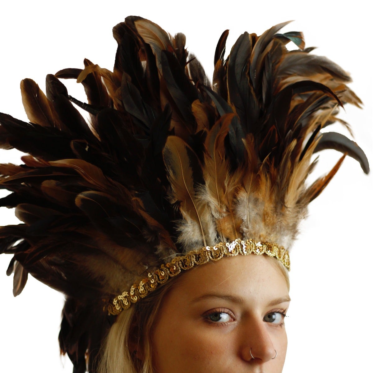 Natural Feather Spirit Carnival Headdress
