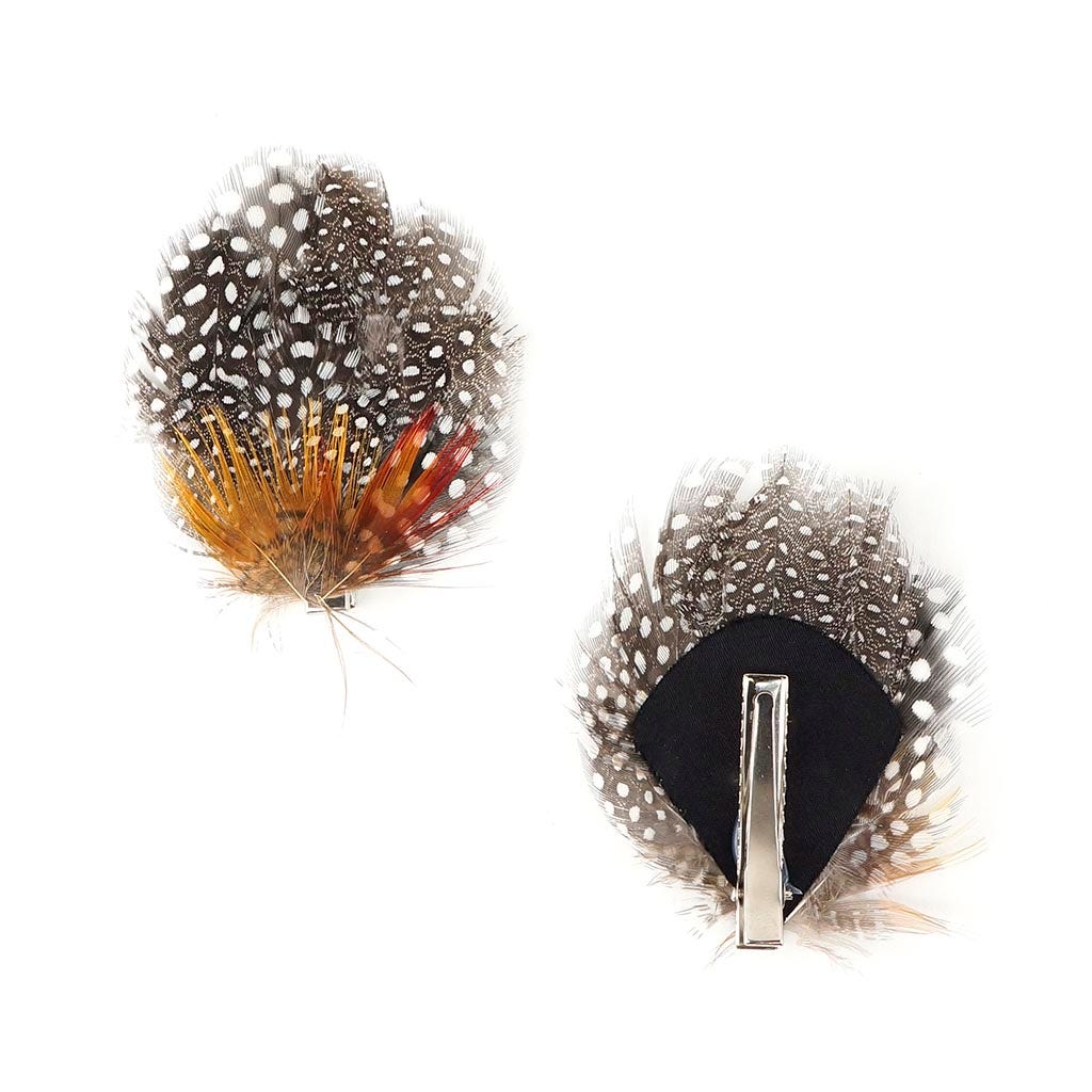 Feather Corsage-Guinea-Peacock - Natural