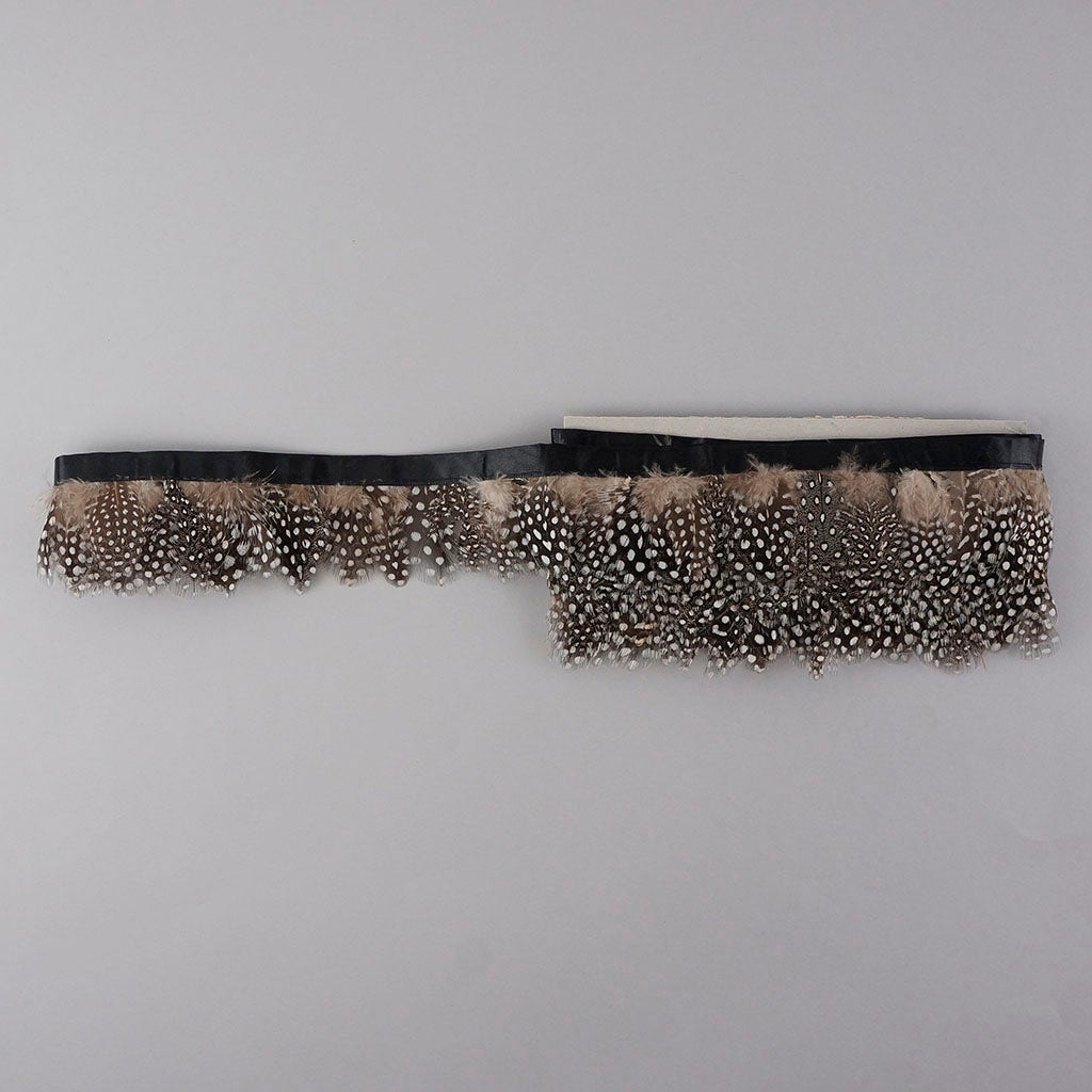 Guinea Plumage Feather Fringe - Natural