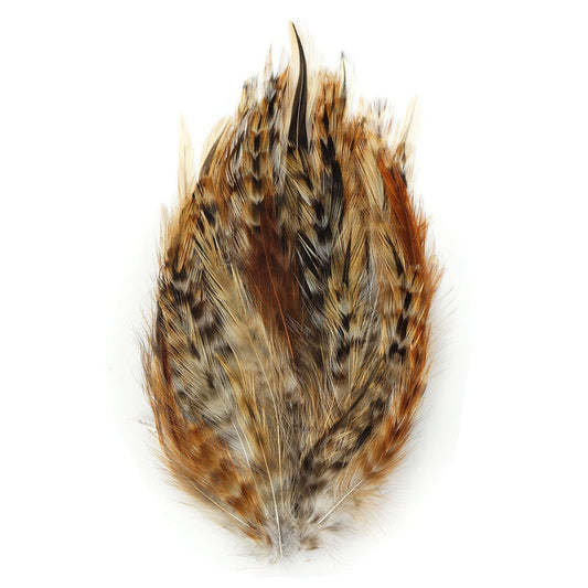 Red Chinchilla Hackle Feather Pads - Natural