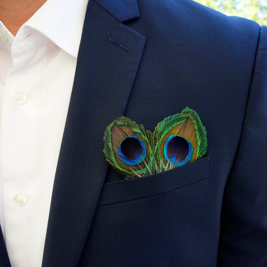 Feather Corsage - Peacock Eye - Natural